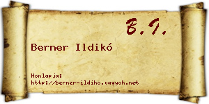 Berner Ildikó névjegykártya